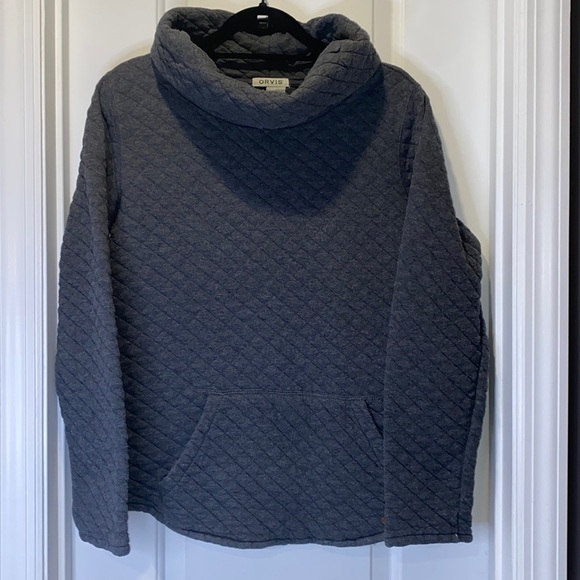 Orvis Quilted Cowl Pullover Sweatshirt With Front Pocket size M - Picture 1 of 4
